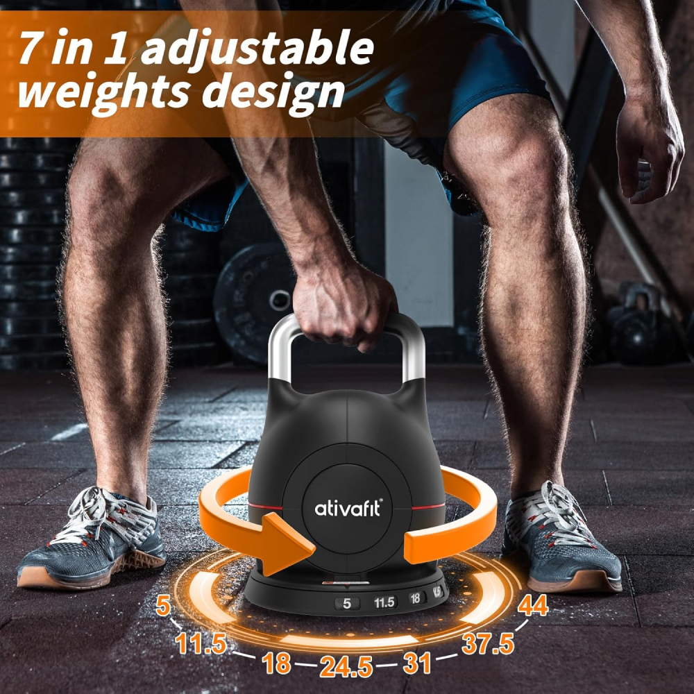 7 in 1 Adjustable Kettlebell 5-44lbs