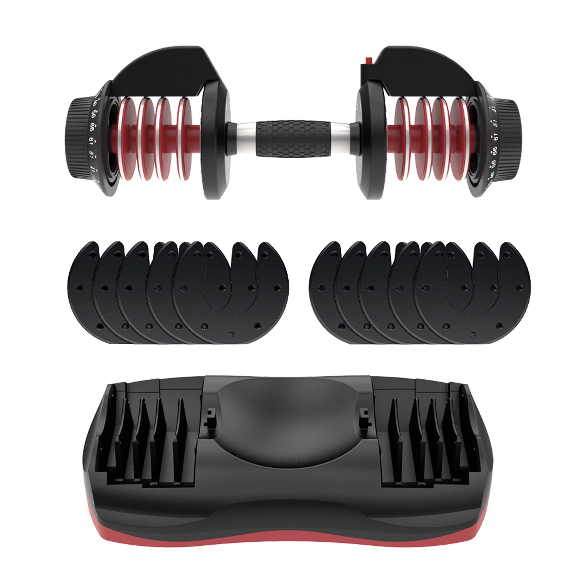 Soozier 66lbs Two-In-One Dumbbell & Barbell Adjustable Set